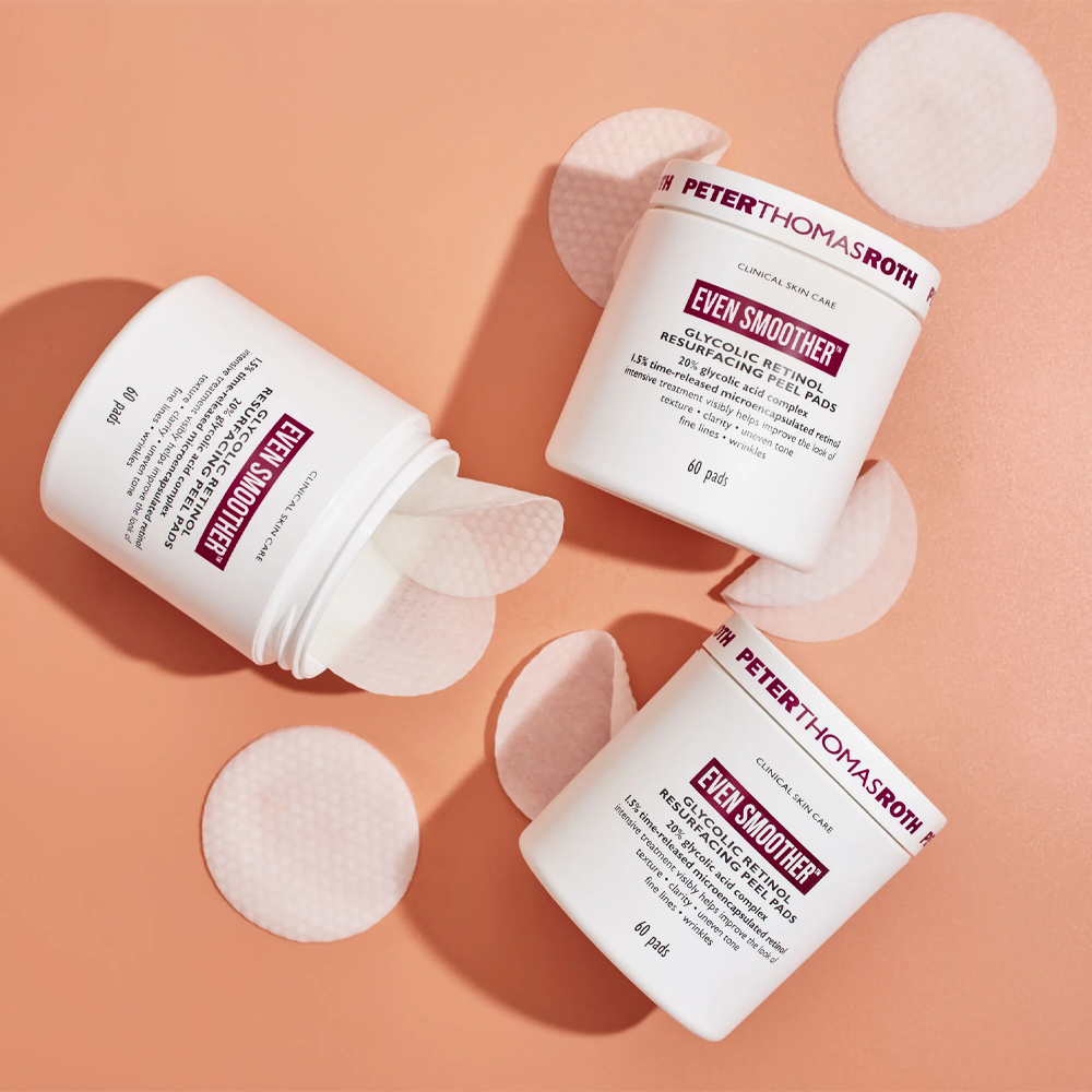 Peter Thomas Roth Even Smoother™ Glycolic Retinol Resurfacing Peel Pads - Відновлюючі диски для обличчя з ретинолом та гліколевою кислотою - фото №2 Peter Thomas Roth Even Smoother™ Glycolic Retinol Resurfacing Peel Pads - Відновлюючі диски для обличчя з ретинолом та гліколевою кислотою - фото №2